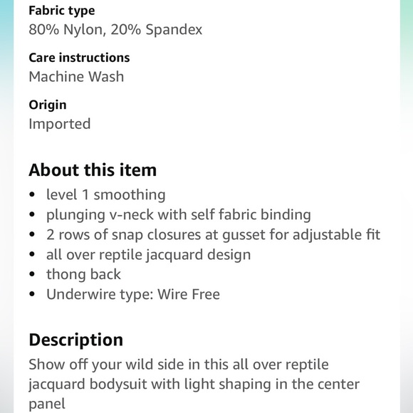 NWT! Yummie Emmelyn Boa Snake Black V-Neck Seamless Shapewear Bodysuit M/L - Picture 3 of 11